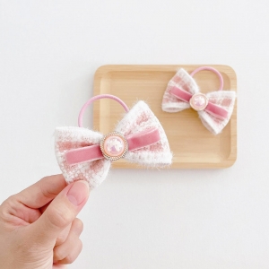 Girl Hair Tie Bow Button CNY Pair (GPT9649)